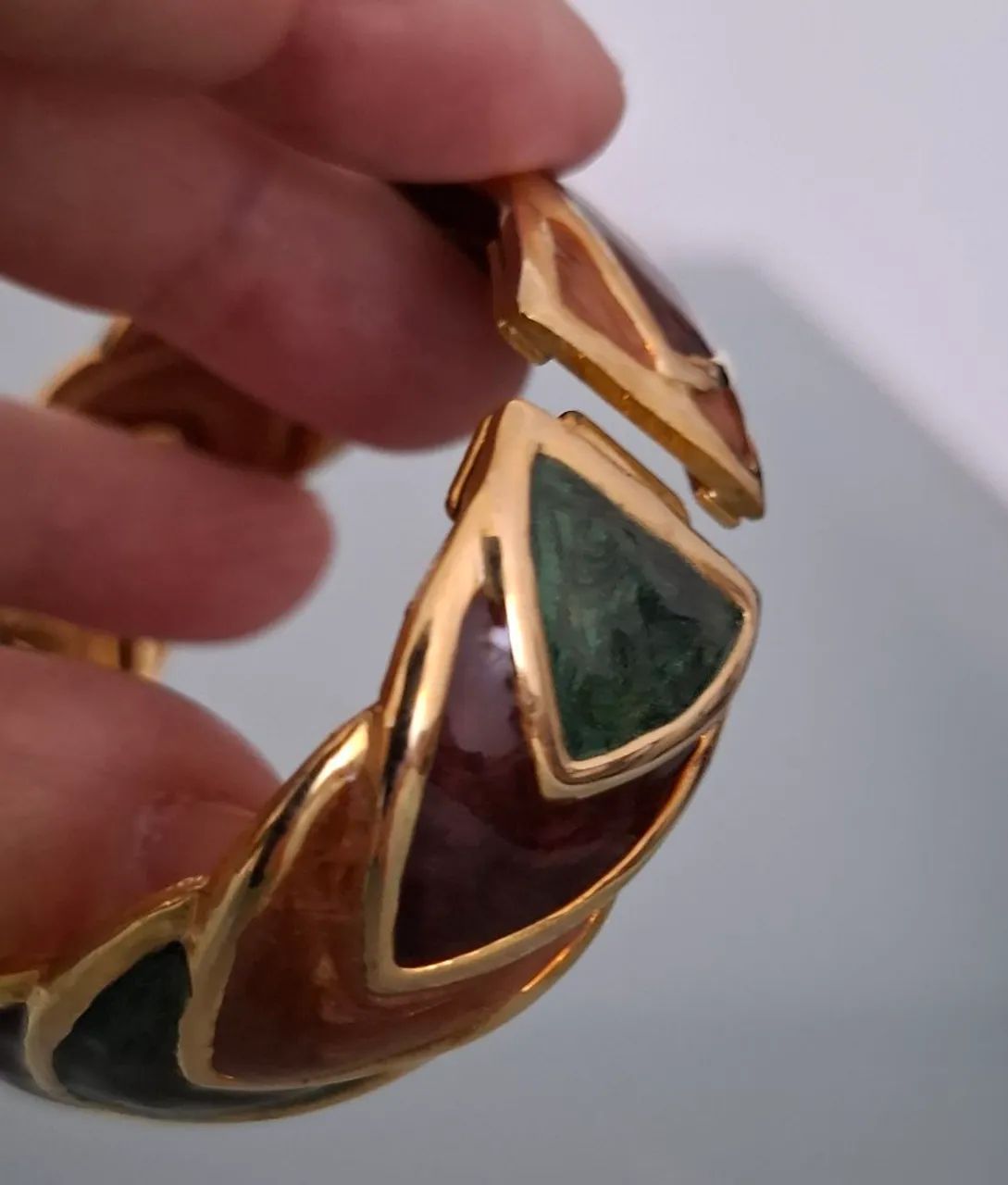 Pulseira dourada com pintura esmaltada  - Foto 4