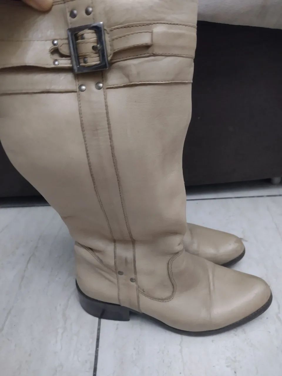 2 botas femininas de couro Barato  - Foto 2