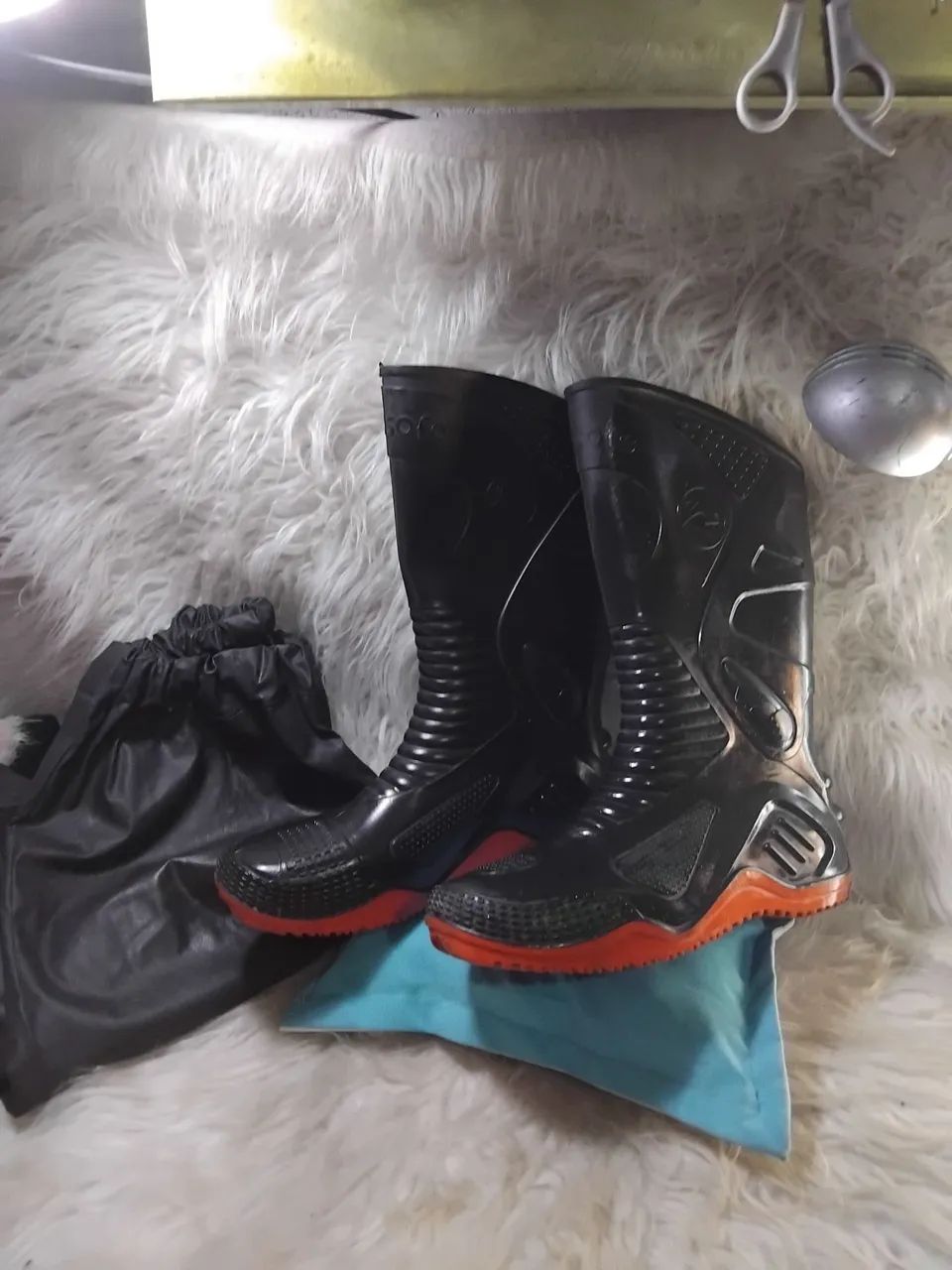 Bota motoqueiro de chuva + calça 