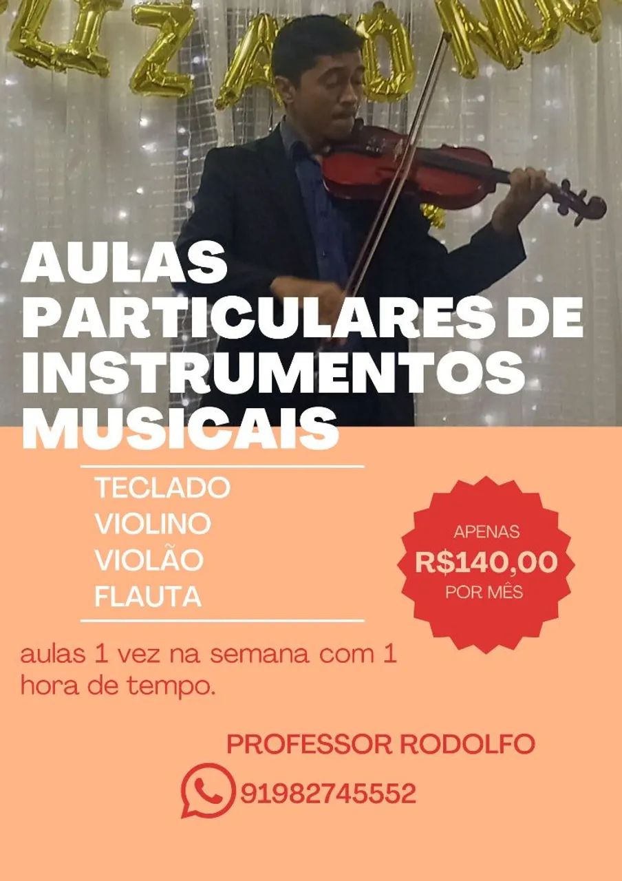 Aulas de instrumentos de Música 