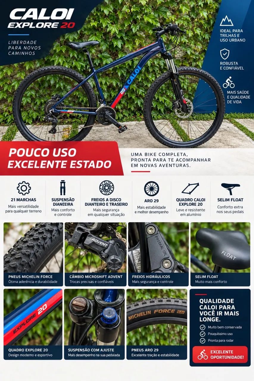 Bicicleta Caloi Explorer 20X - Foto 5