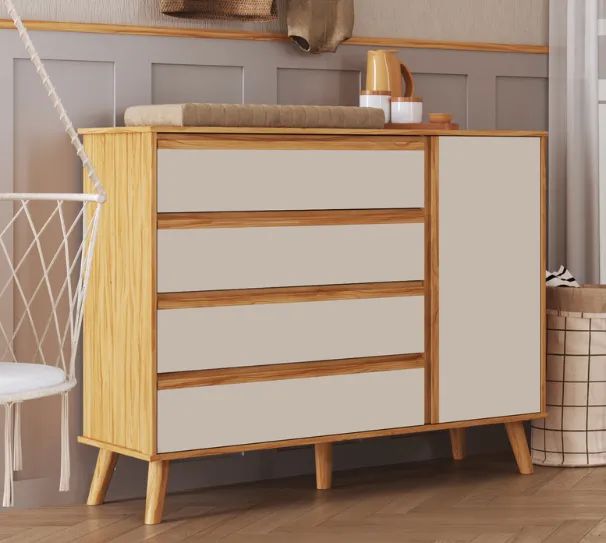 Comoda 1.18cm Theo Retro Lisa, 100% MDF (Nova)