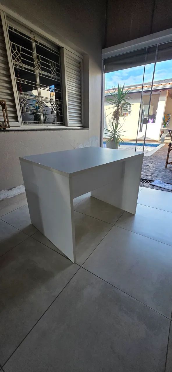 Mesa escritório branca semi nova - Foto 5