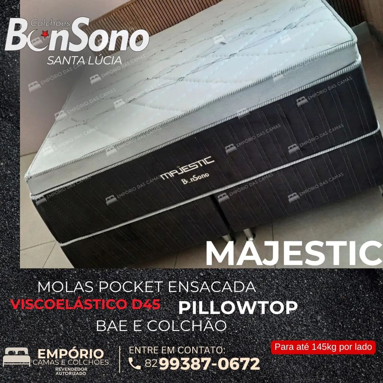 Cama casal conjunto base e colchão Viscogel-Nasa D45 pronta entrega 
