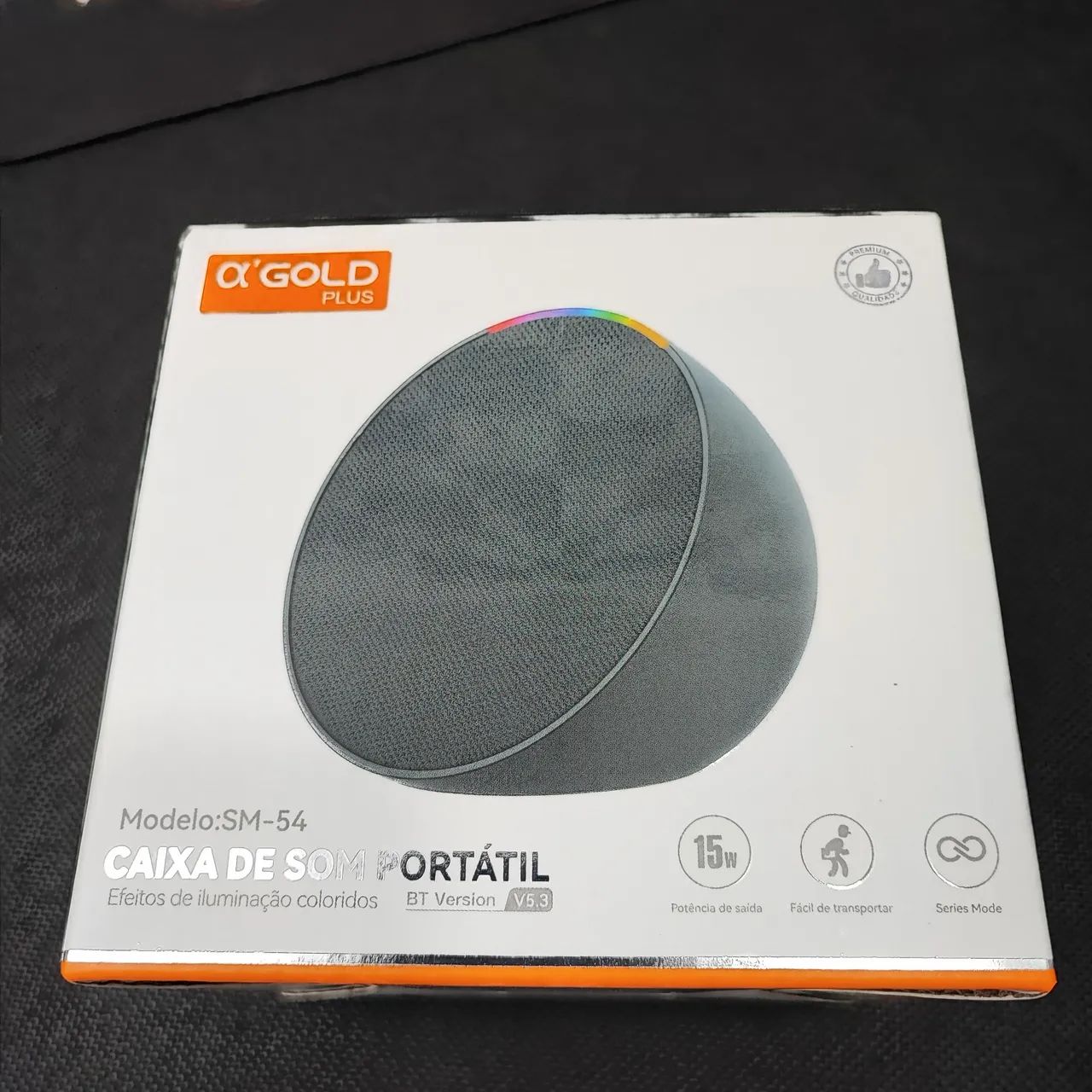 Caixa de som sem fio bluetooth 15W com led RGB 