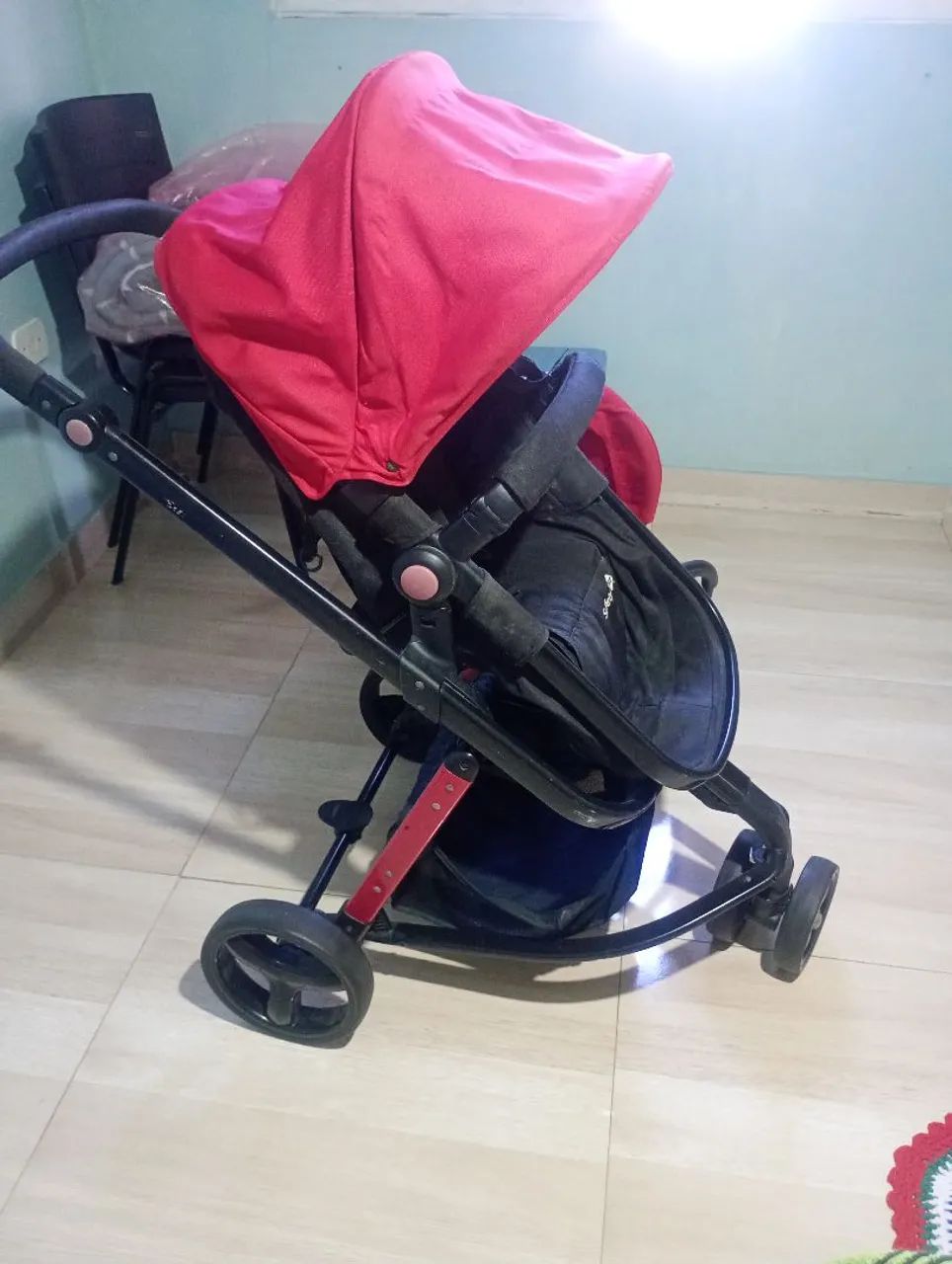 Carrinho + bebê conforto com suporte  - Foto 2