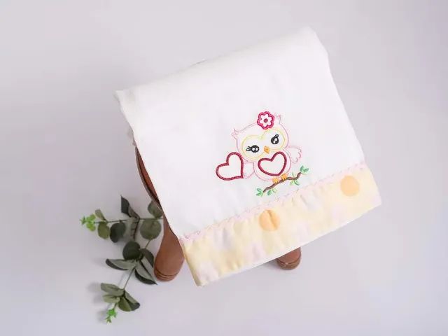 Fralda de Bebê de Ombro Coruja Coração - Foto 4