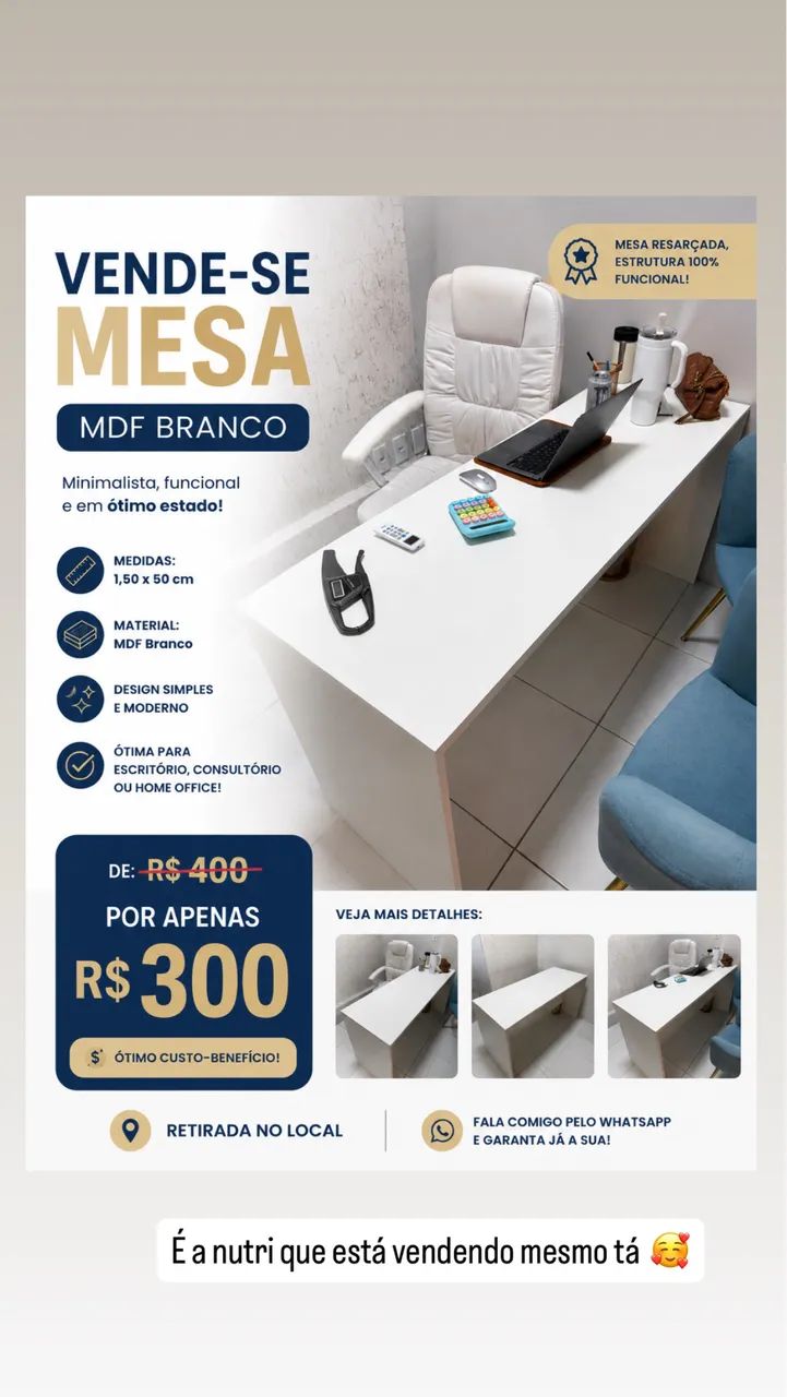 MESA MDF BRANCO