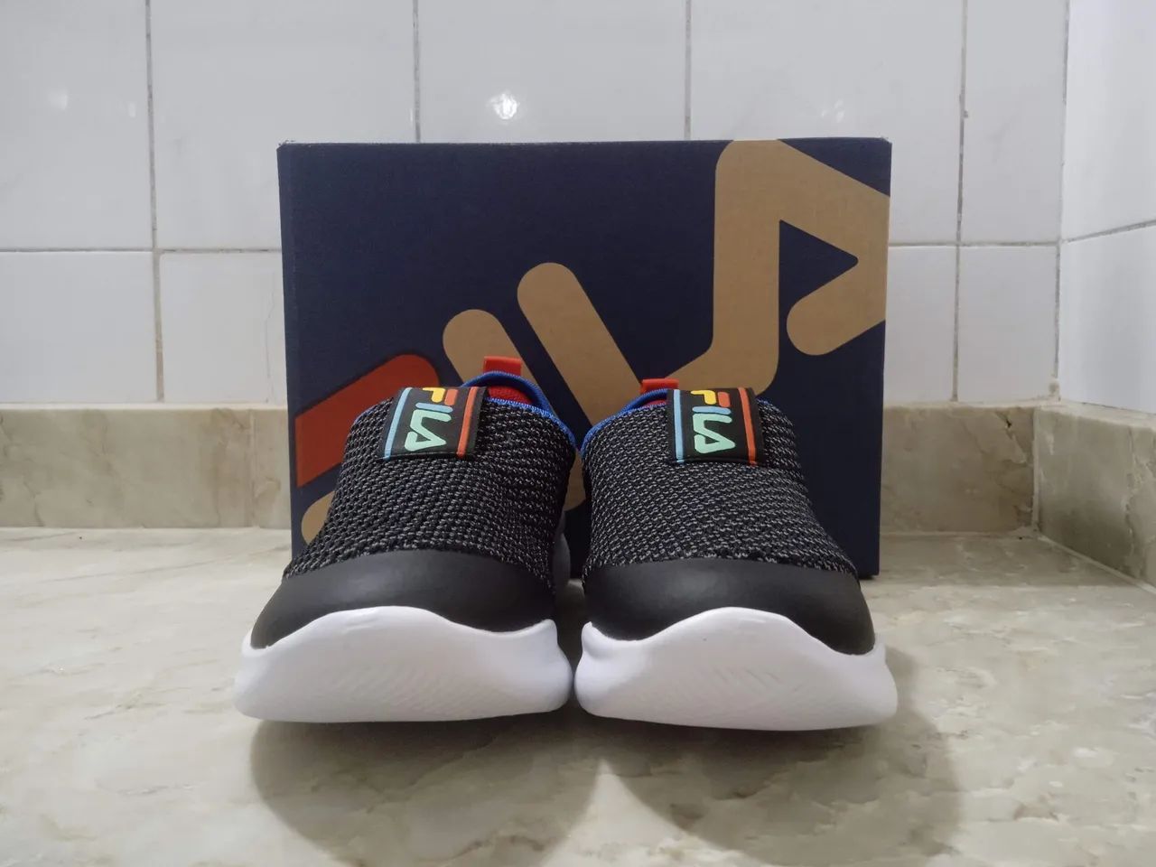 Tênis Infantil Fila Funny Preto Multicolor Novo Nacional 31 - Foto 4