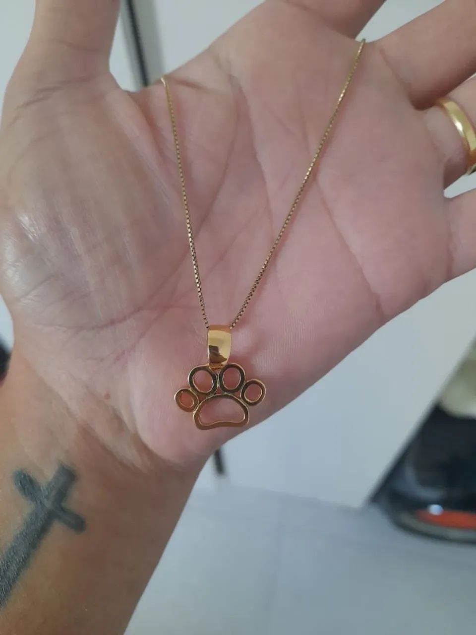 Corrente Banhada Ouro 18k Com Pingente De Patinha