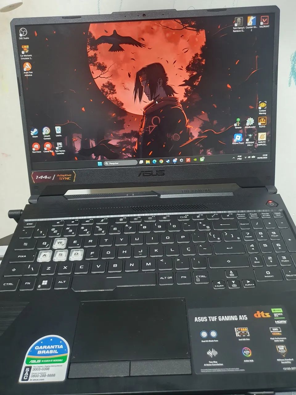 Notebook gamer asus tuf a15