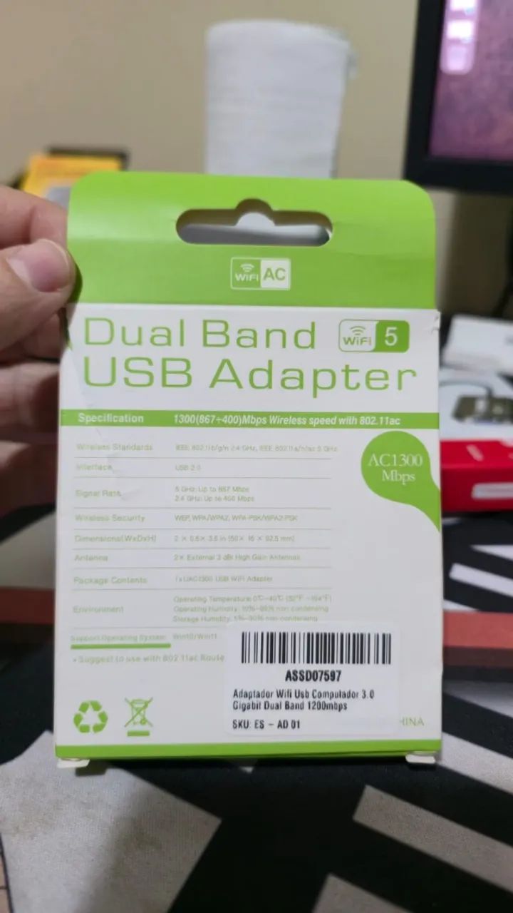 Adaptador USB WiFi 5 Dual Band 1300 - Foto 3