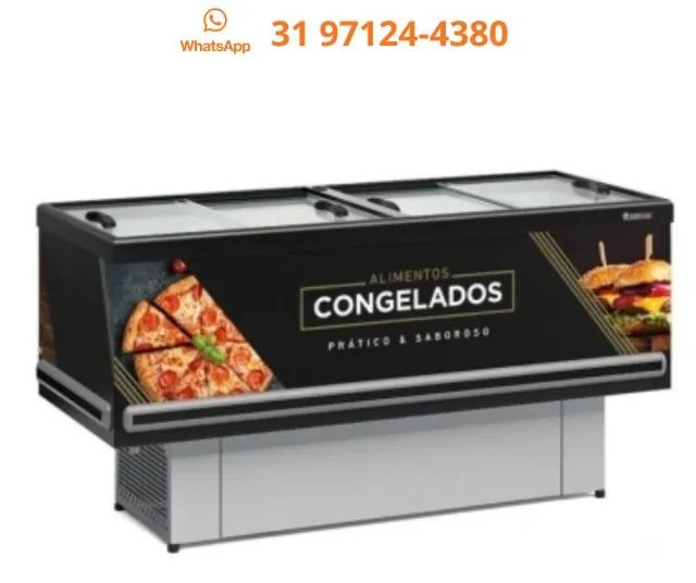 Ilha de Congelados 2m Gelopar Vidro Reto