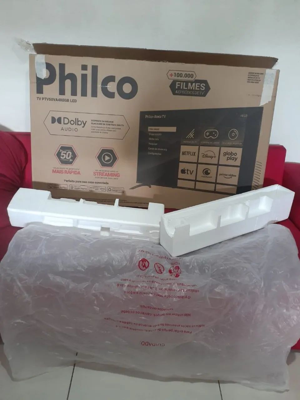 Caixa de papelão com isopor,para tv 50 polegadas! Aceito proposta  - Foto 4