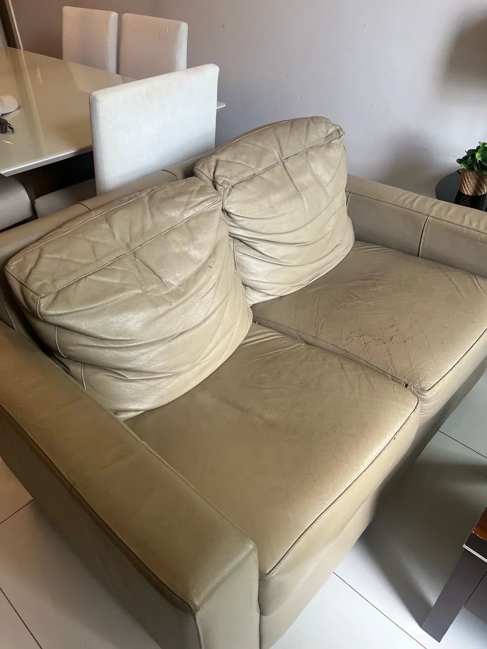 Conjunto de Sofás em Couro Legítimo ? 3 e 2 Lugares  Conjunto de 2 sofás em couro legítimo - Foto 3
