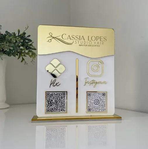 Placa Display 2 QR CODE em Acrílico - Foto 5