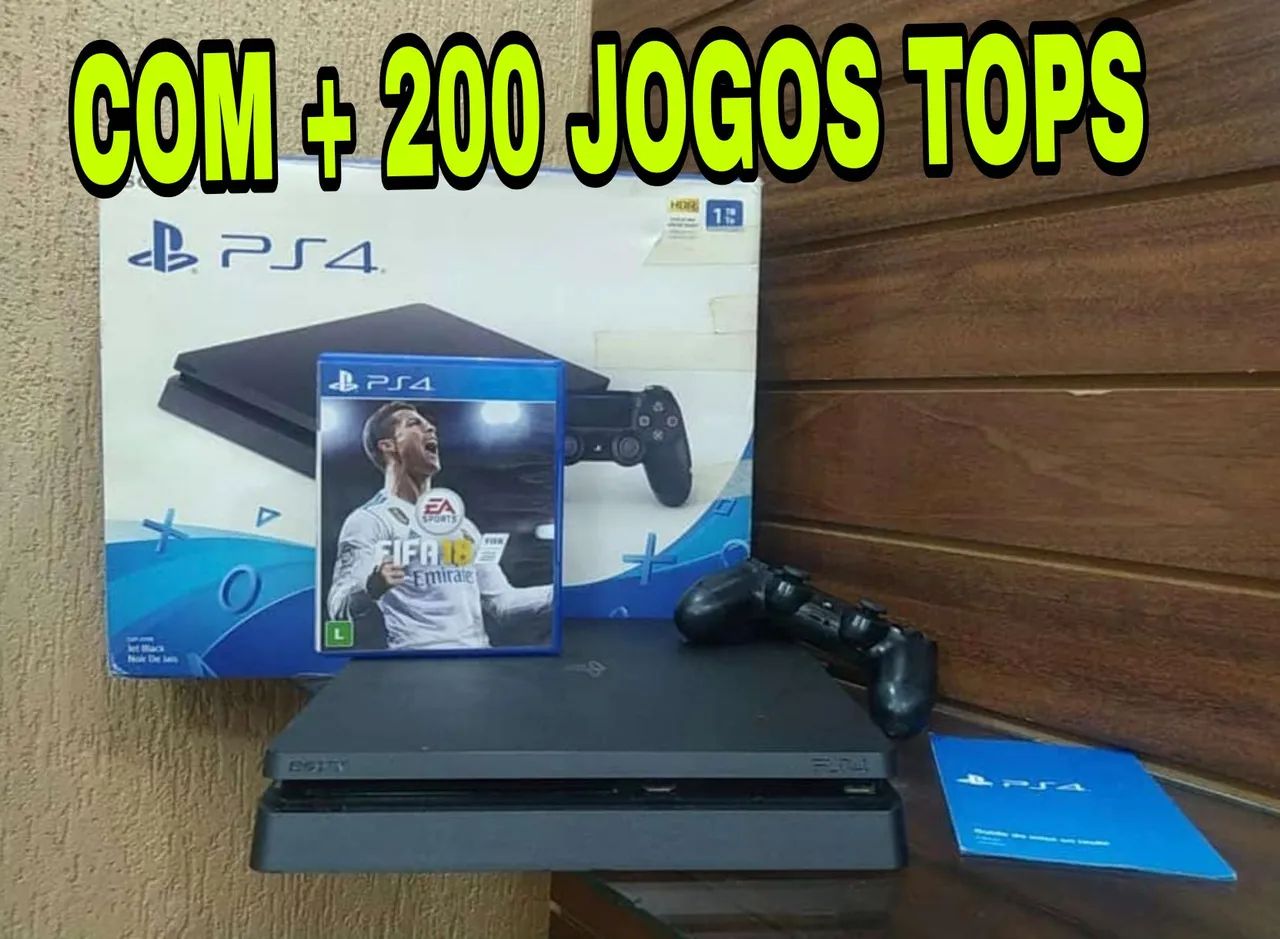 PS4 + DE 200 JOGOS TOPS 
