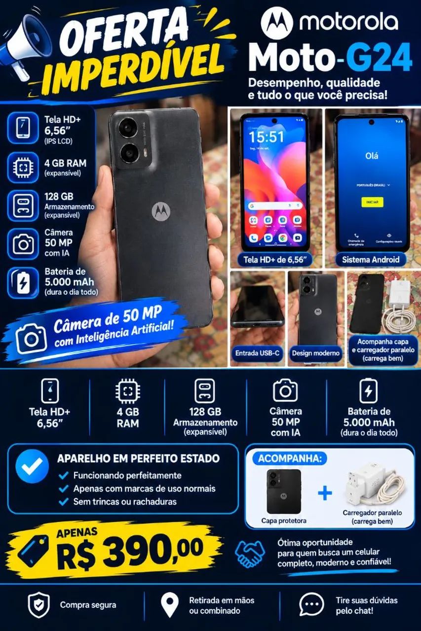 Moto G24 Funcionando Perfeitamente 