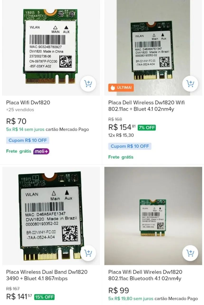Placa De Rede Wifi Bluetooth Dell Dw1820a - Ideal Hackintosh - Foto 3