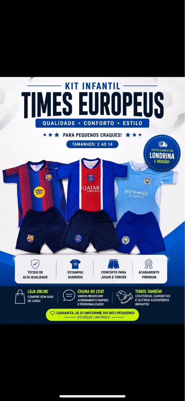 Conjunto de time infantil 