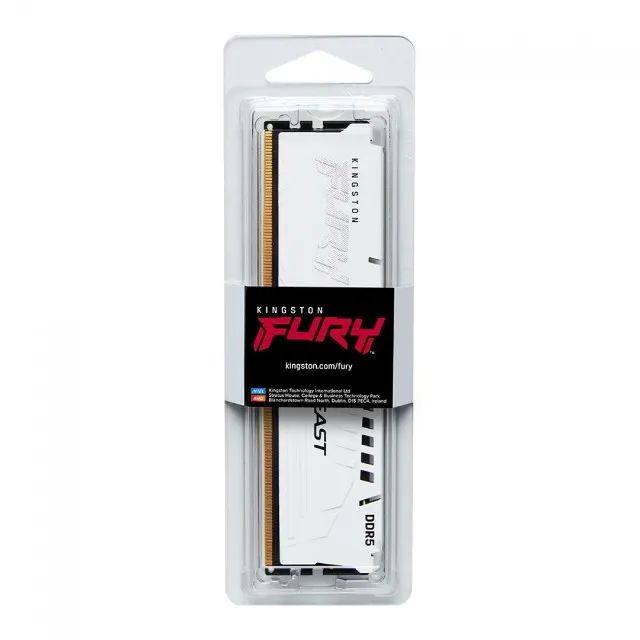 Memória Ram DDR5 Kingston Fury Beast, 16GB, 6400MHz, CL32 Branca NOVA - Foto 3