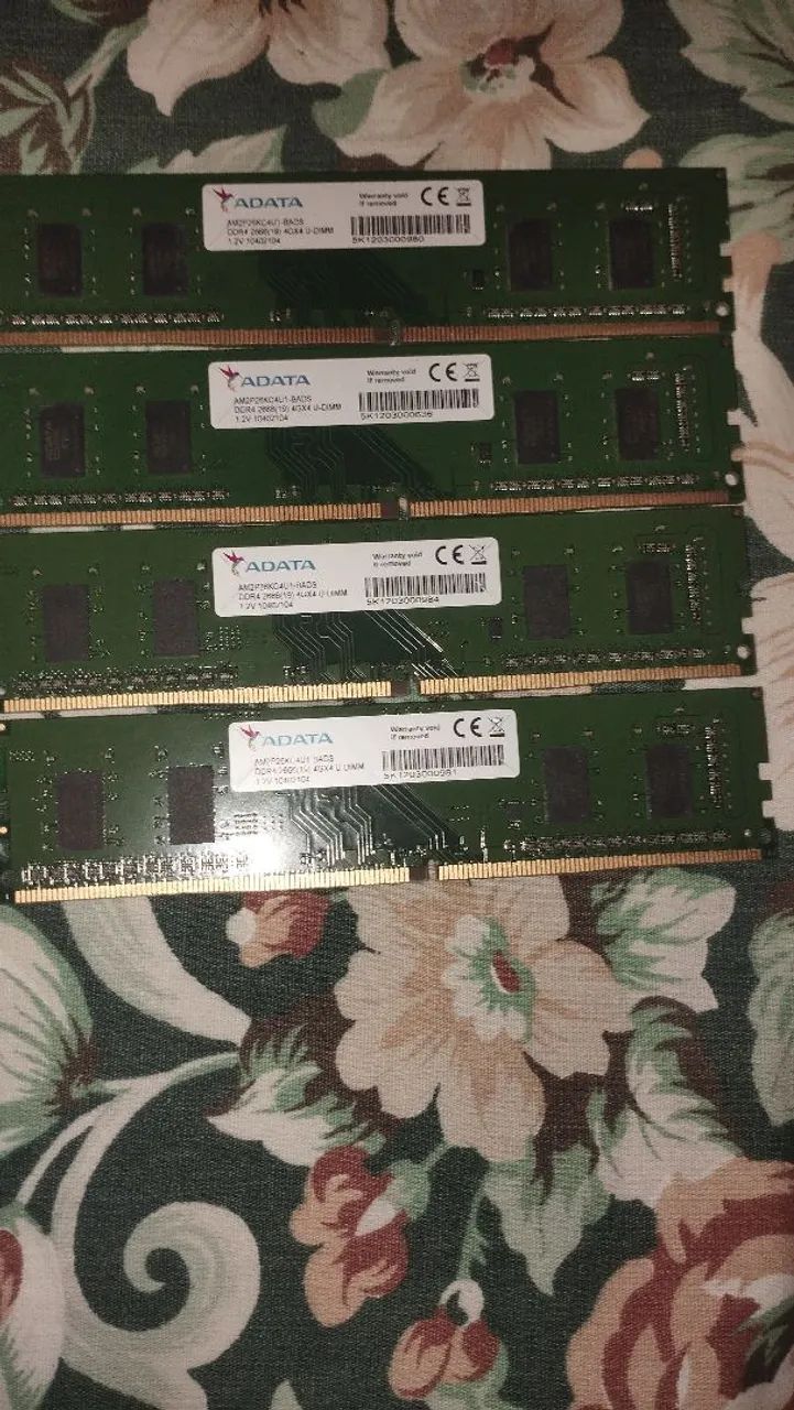Memória RAM DDR4 4GB ADATA 2666MHz U-DIMM - Testada e Funcionando - R$ 65,90