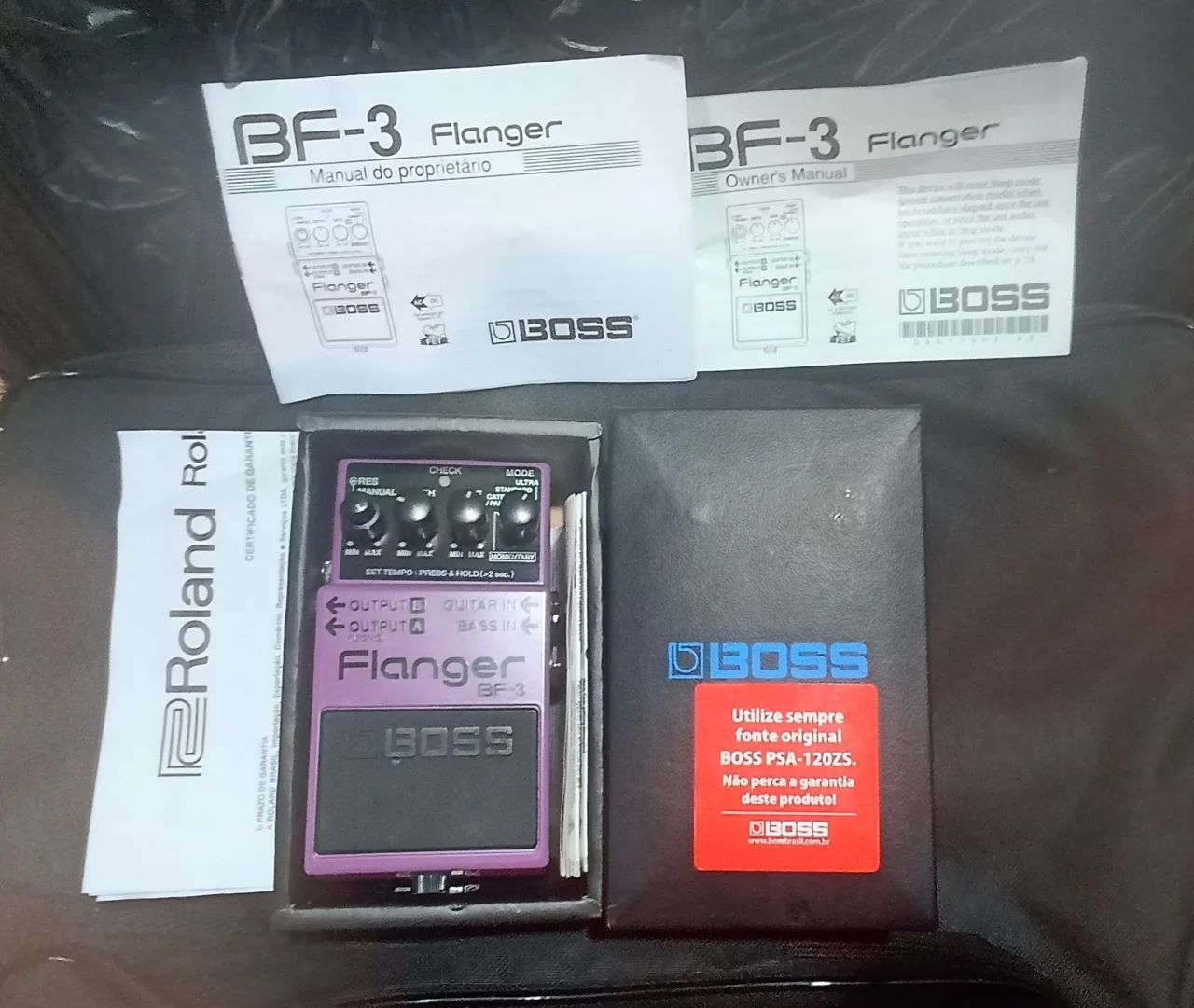 Pedal Boss Flanger BF3 caixa e manual