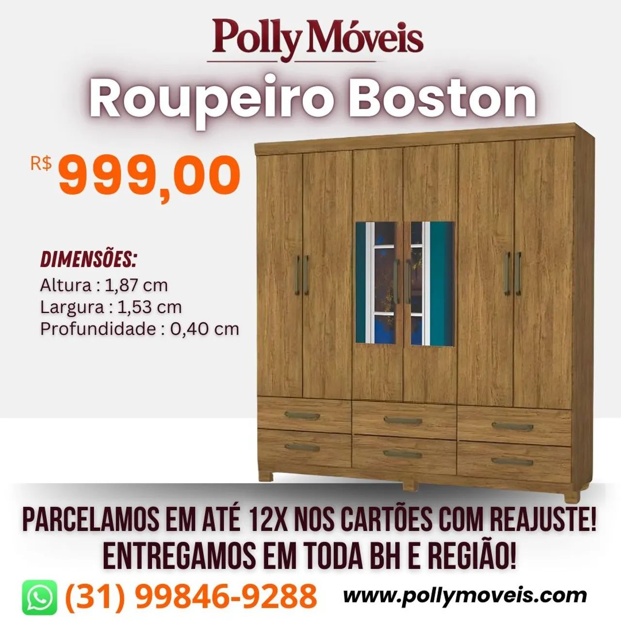 Guarda Roupa 6 gavetas ! Pronta Entrega!