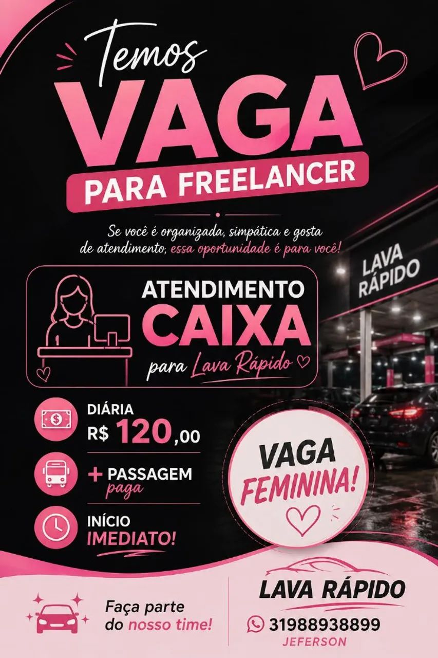 Vaga feminina  free-lancer 