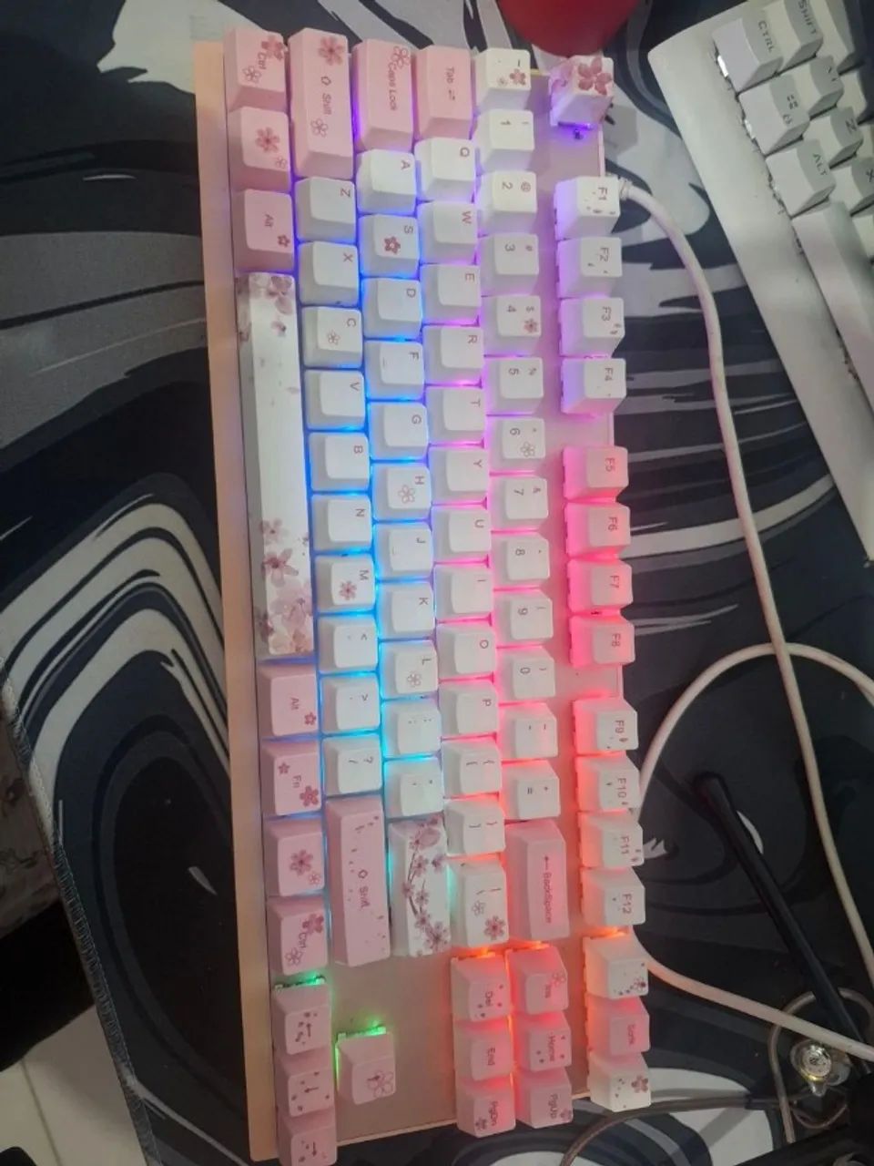 Teclado Gamer Mecânico Rosa - Foto 2