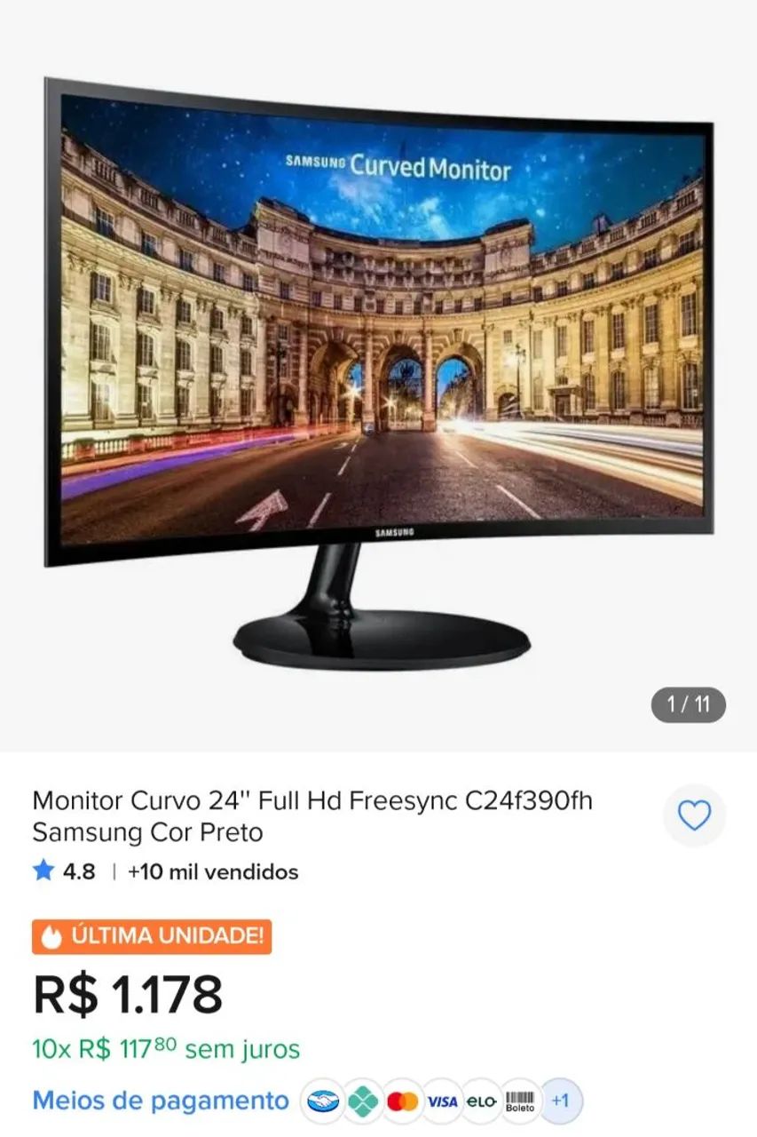 Monitor Game Samsung 24 FULL HD Curvo - Foto 3