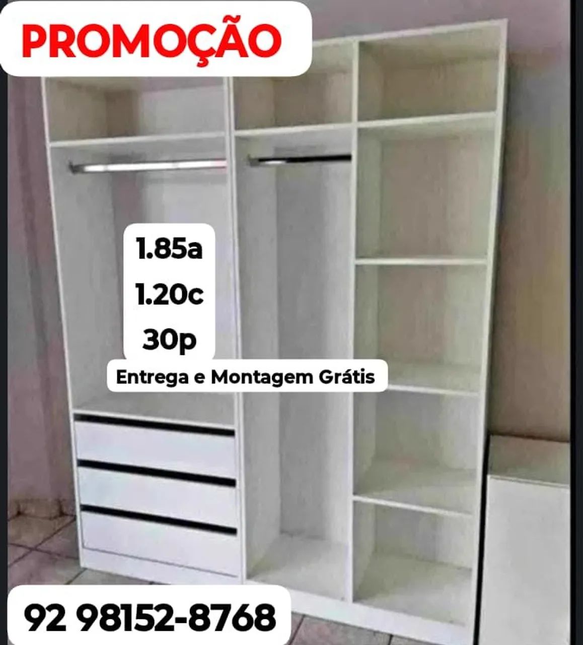 Closet em promoção com fundo disponível 