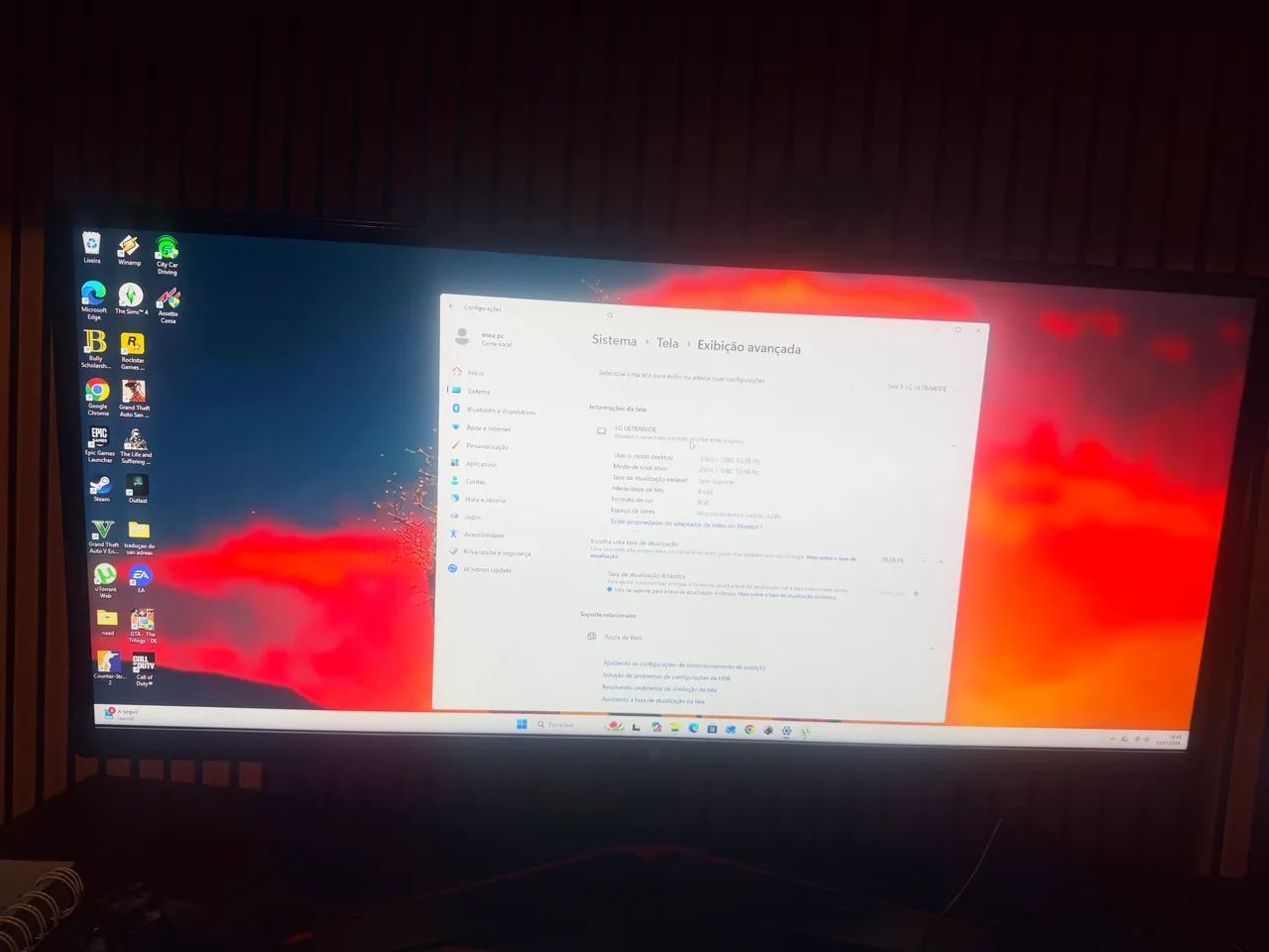 Monitor gamer LG ultrawide 29 polegadas 