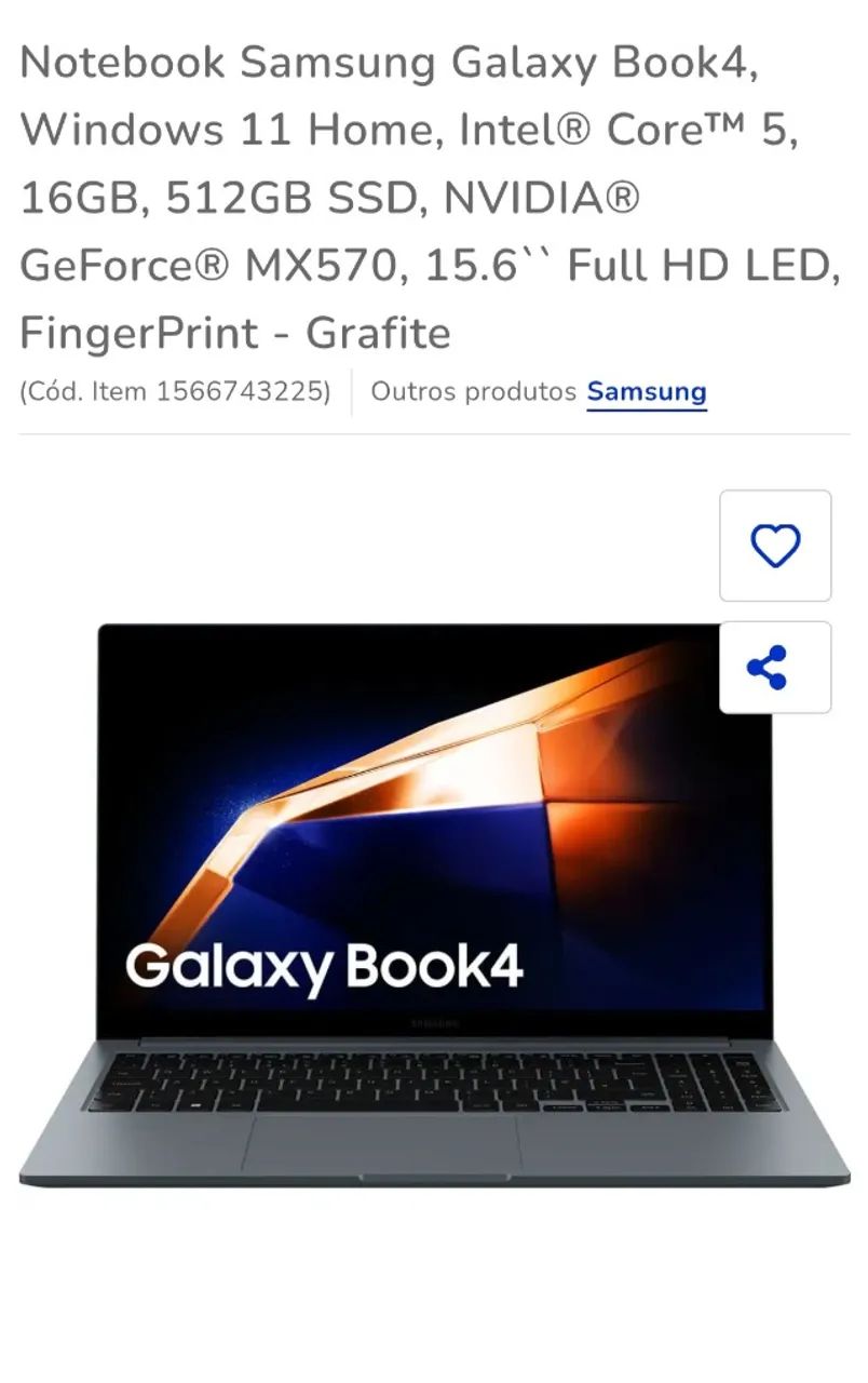 Galaxy book 4 com I5,  SSD de 512, 16 de RAM e placa de video de 2gb - Foto 3