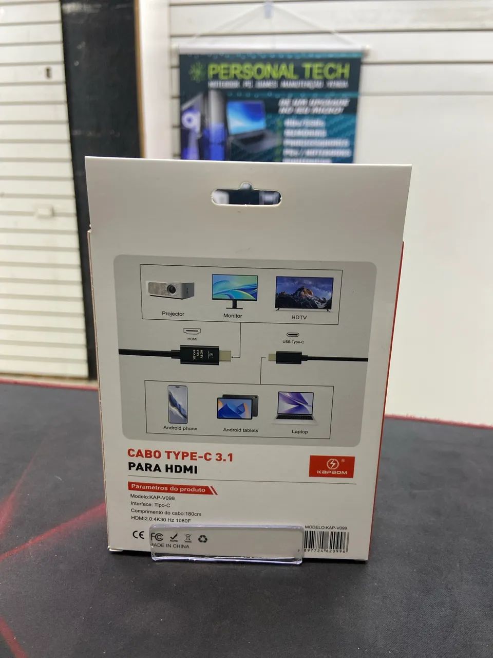 Cabo Tipo C para HDMI de 1.8 metros, qualidade 4K  - Foto 3