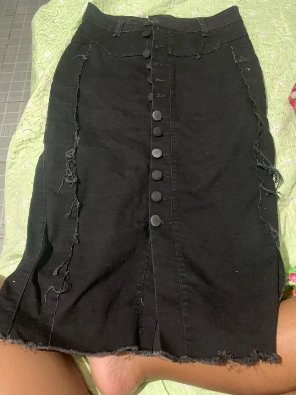 Saia jeans feminina 