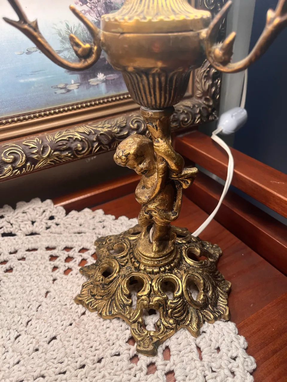 Par de abajur em bronze 