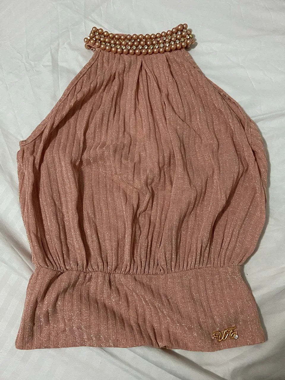Blusa Rose com Pérolas