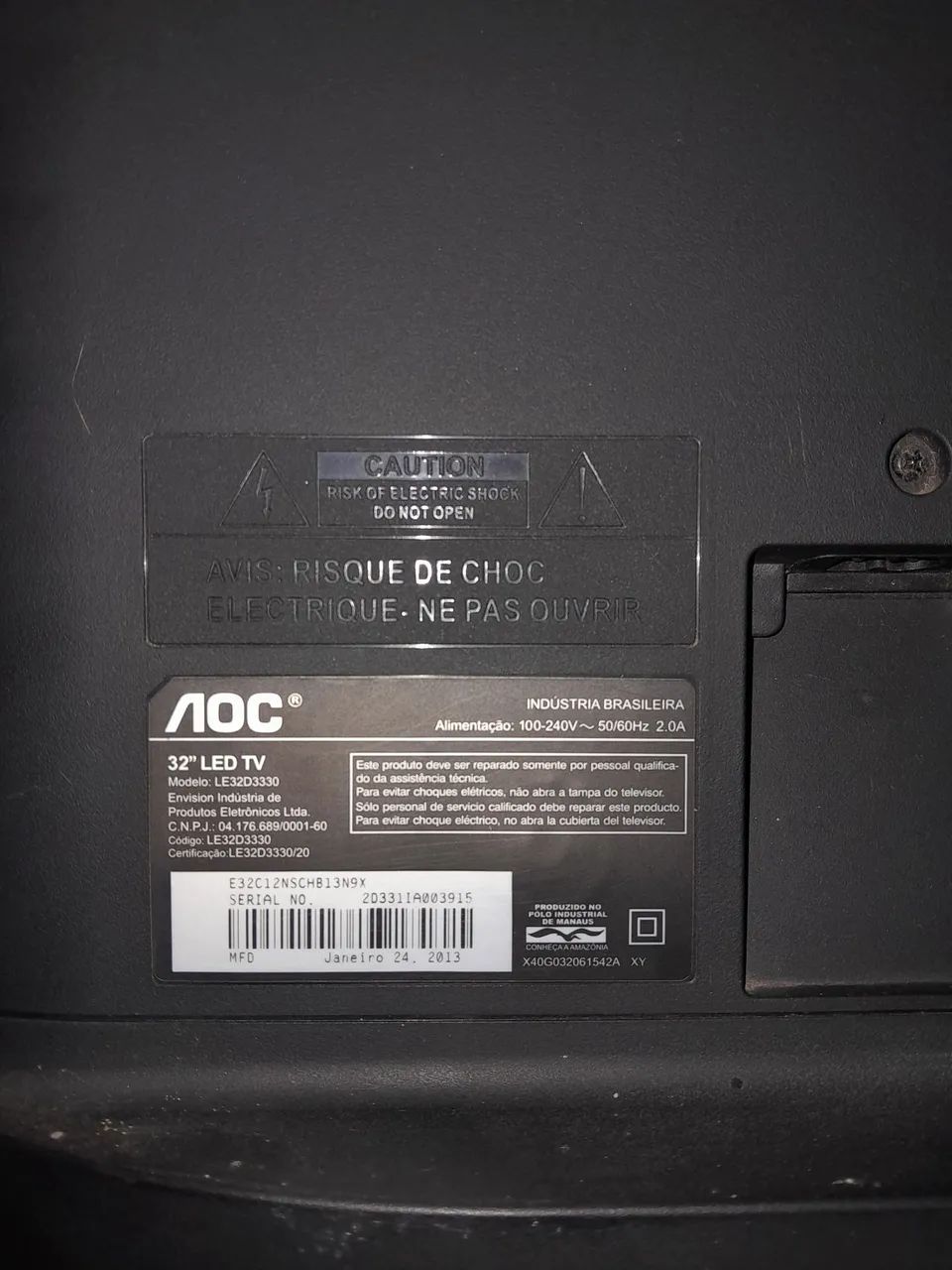 TV Led AOC 32 Polegadas Semi-Nova  - Foto 3