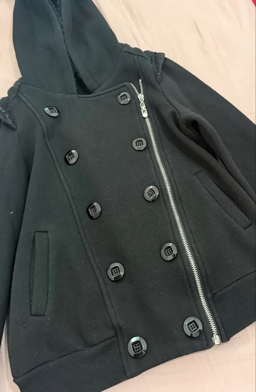 Casaco De Frio De Zíper Preto - Foto 2