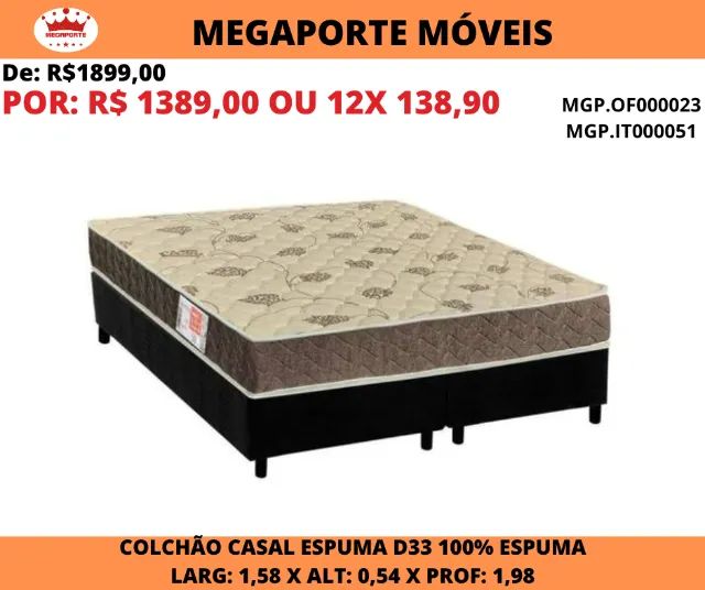 Conjunto Box Queen Espuma D33 Comfortpedic