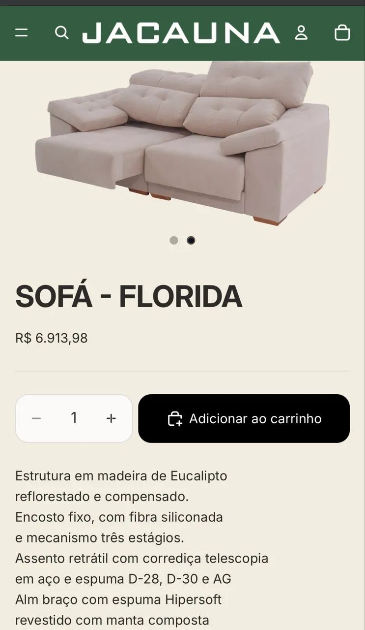 Sofá Jacaúna florida - Foto 2