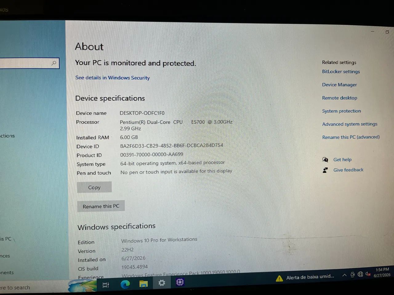 CPU para trabalho 