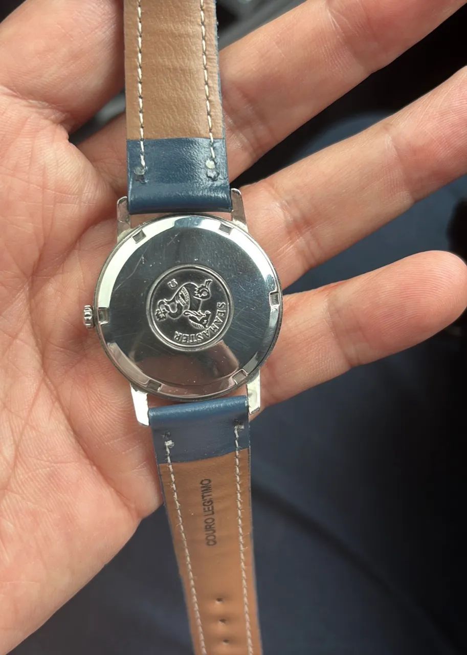 Omega Seamaster automatic no date 1961 pulseira de couro azul  - Foto 2
