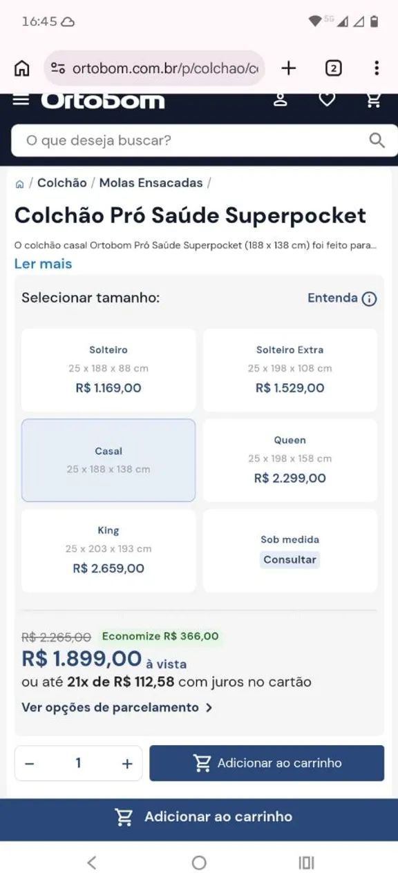 Cama box casal com colchão ortobom - Foto 4