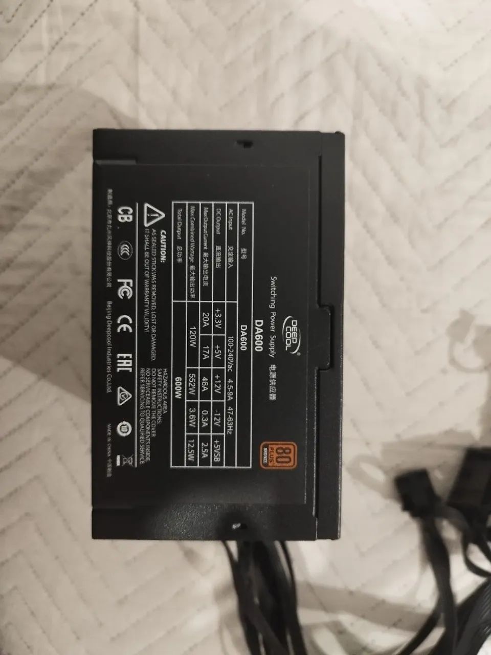 FONTE 600W DEEP COOL DA600 80 PLUS BRONZE - Foto 4