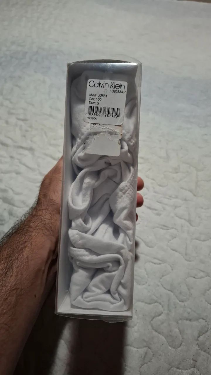 Pack Cueca Calvin Klein Algodão Stretch Branca. - Foto 3