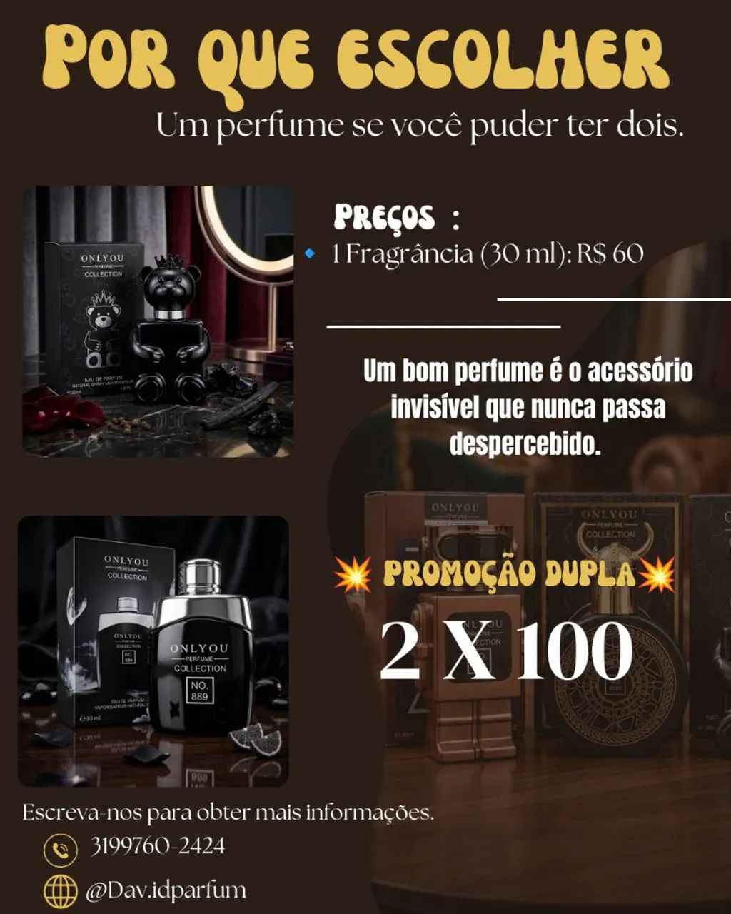 Perfumes de 30ml - O tamanho perfeito para levar para qualquer lugar<br><br> 