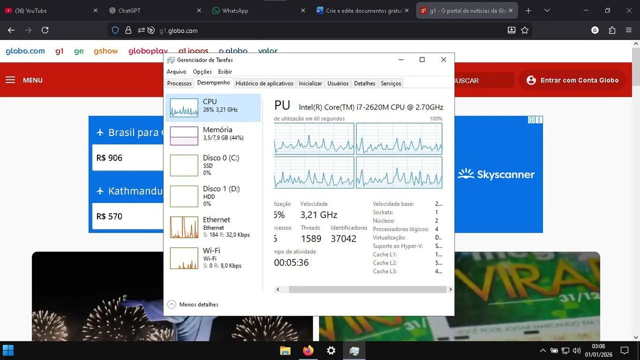 Notebook HP com i7 e 12gb de RAM - Foto 5