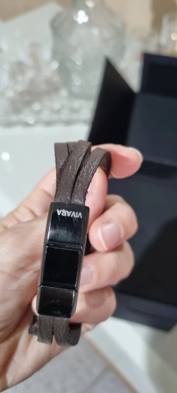 Relogio e Pulseira de Couro Vivara - Foto 4